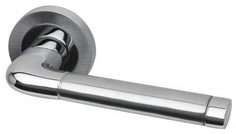 Jet Dual Finish Lever on Round Rose handle