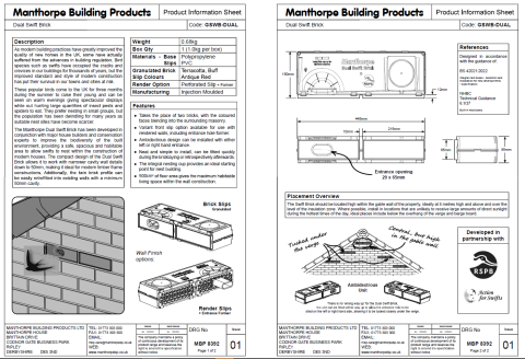 data sheet dual swift brick timber masonry